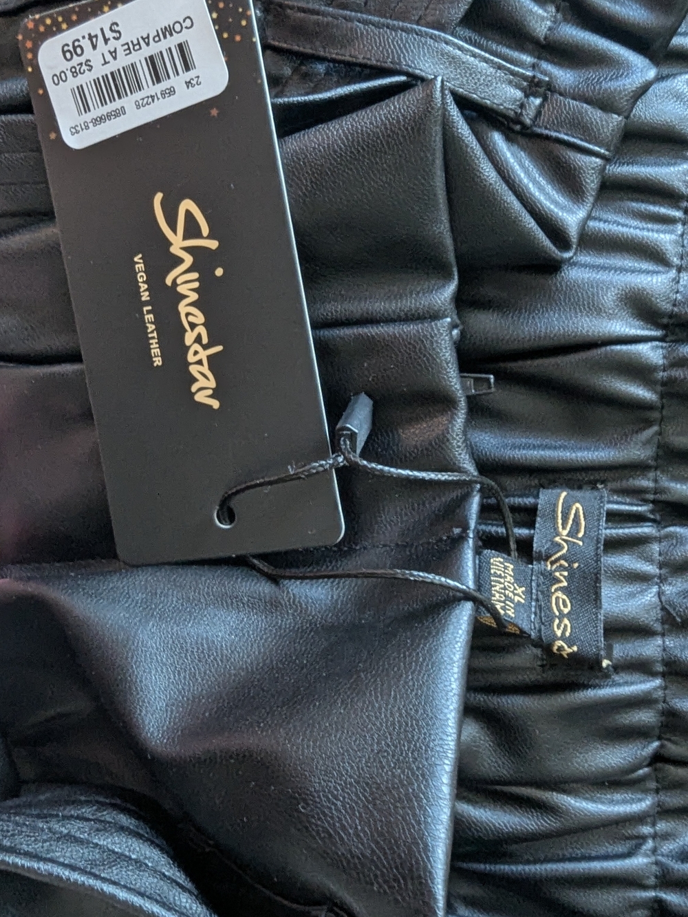 Womans "leather" black shorts XL